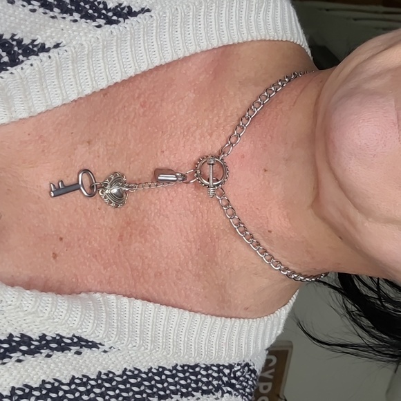 Valentine's Padlock Necklace Silver Tone Heart Key Unique Gift Love Handmade Fun - Picture 4 of 4